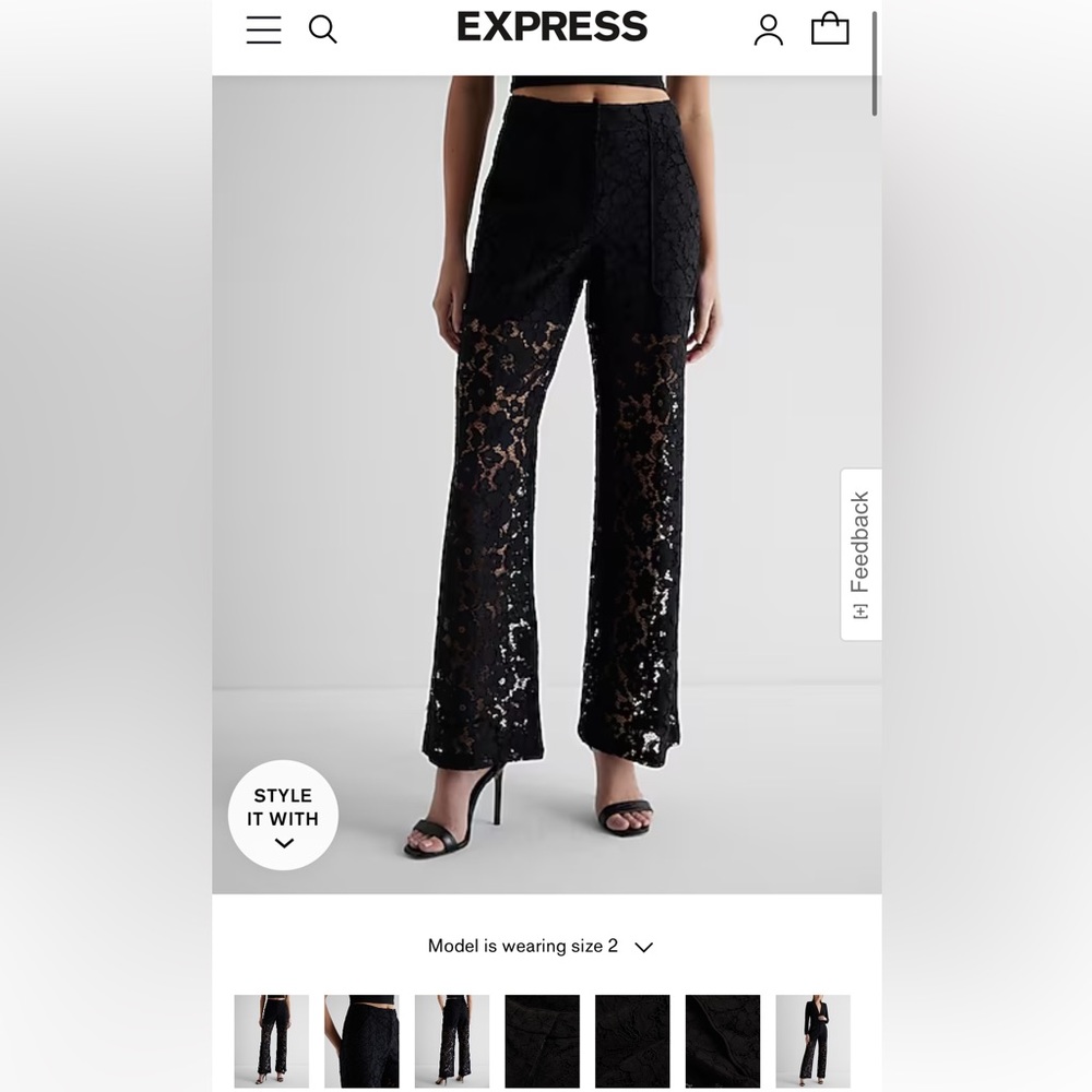 Express Black Lace Trouser size 10